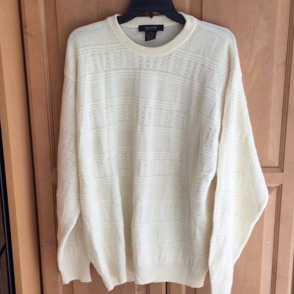 Giorgiolini made in Italy Knit Pullover size XXL cream  long sleeve NWOT.   #369 - Picture 1 of 6